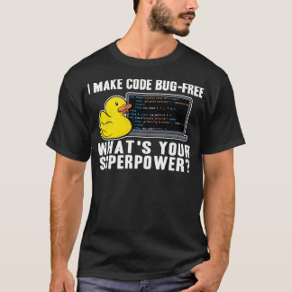 Funny Rubber Duck Debugger Superpower Coding Gesch T-Shirt
