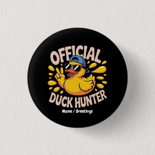 Funny Rubber Duck Junting Cruise Squad Laughs Button