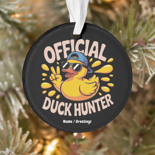 Funny Rubber Duck Junting Cruise Squad Laughs Ornament (Baum)