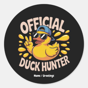 Funny Rubber Duck Junting Cruise Squad Laughs Runder Aufkleber