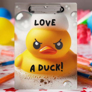 Funny Rubber Duck Lord Liebe A Duck Quote Klemmbrett