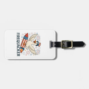 Funny Rubber Duck USA Patriotic Firequacker 4. Gepäckanhänger