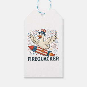 Funny Rubber Duck USA Patriotic Firequacker 4. Geschenkanhänger