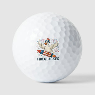 Funny Rubber Duck USA Patriotic Firequacker 4. Golfball