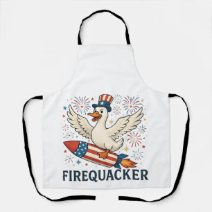 Funny Rubber Duck USA Patriotic Firequacker 4. Schürze