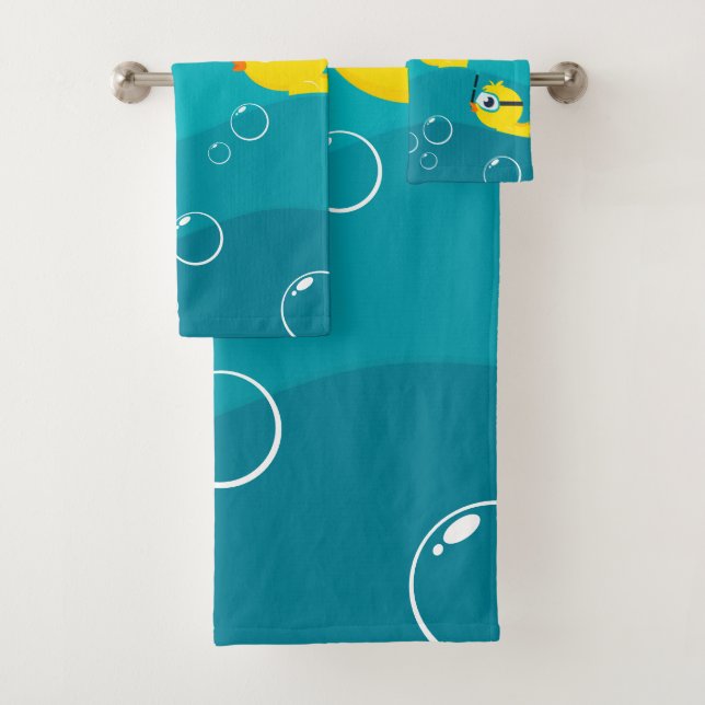 Funny Rubber Duckie Sea Beach Baby  Badhandtuch Set (Insitu)