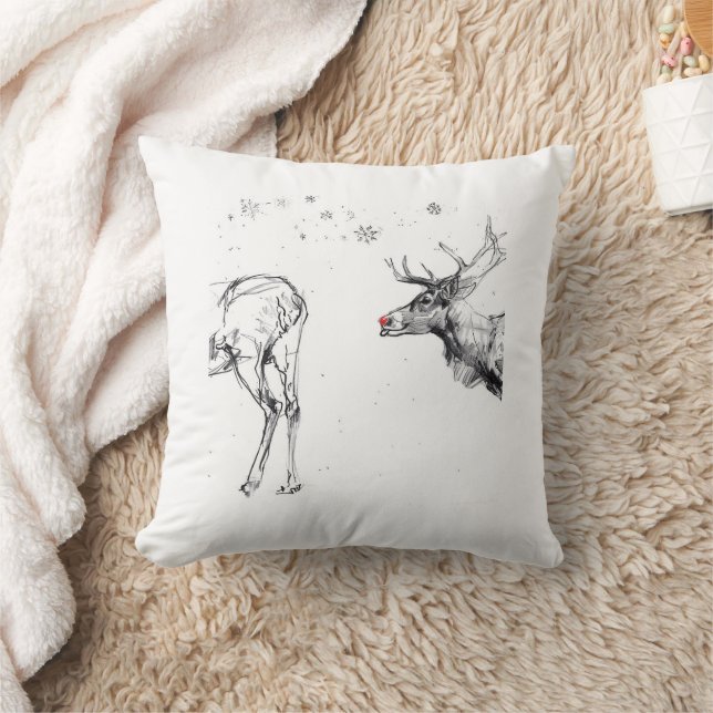 Funny Rudolf Reindeer Weihnachtsfeierlichkeiten Li Kissen (Decke)