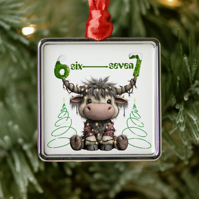 Funny Rudolf Trees Antlers Six Seven Christmas  Ornament Aus Metall (Baum)
