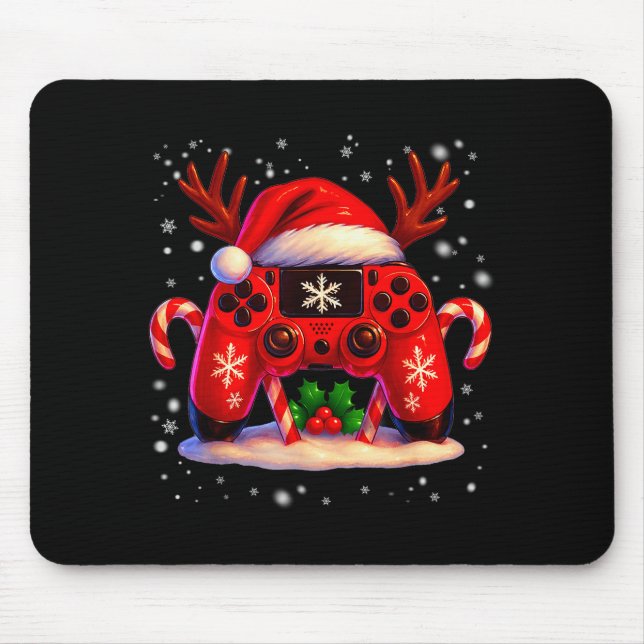 Funny Rudolph Game Controller Christmas Xmas Boy K Mousepad (Vorne)