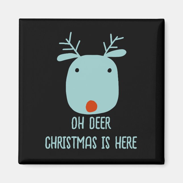 Funny Rudolph the Red Nosed Reindeer Christmas Magnet (Vorne)