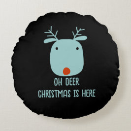 Funny Rudolph the Red Nosed Reindeer Christmas Rundes Kissen