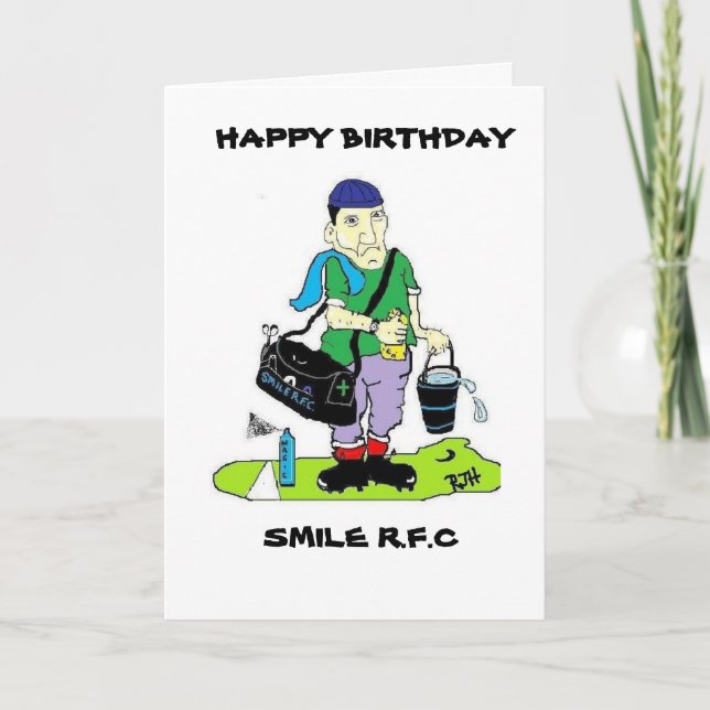 FUNNY RUGBY BIRTHDAY CARD KARTE (Vorderseite)