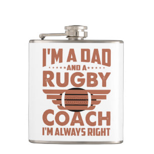 Funny Rugby Vater und Rugby Coach Flachmann
