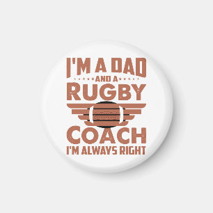Funny Rugby Vater und Rugby Coach Magnet