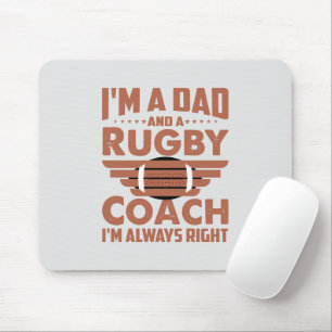 Funny Rugby Vater und Rugby Coach Mousepad