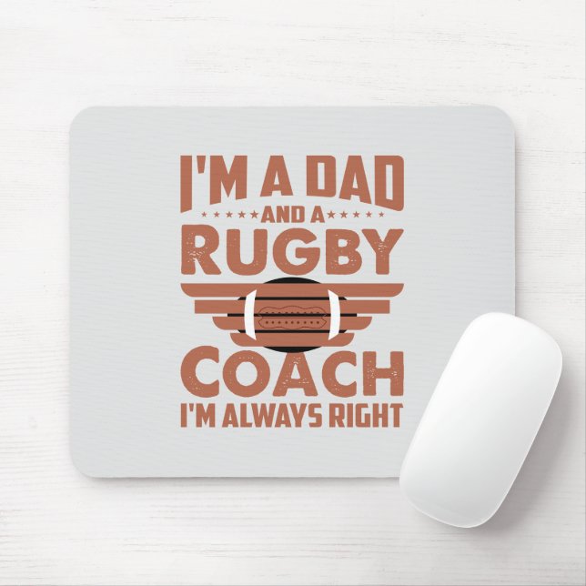 Funny Rugby Vater und Rugby Coach Mousepad (Mit Mouse)