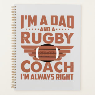 Funny Rugby Vater und Rugby Coach Planer