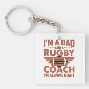 Funny Rugby Vater und Rugby Coach Schlüsselanhänger
