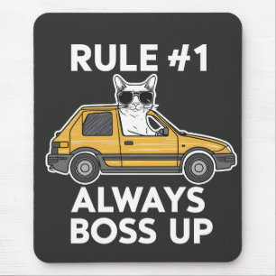 Funny Rule Number 1 Boss immer Meme Cat Lovers Mousepad