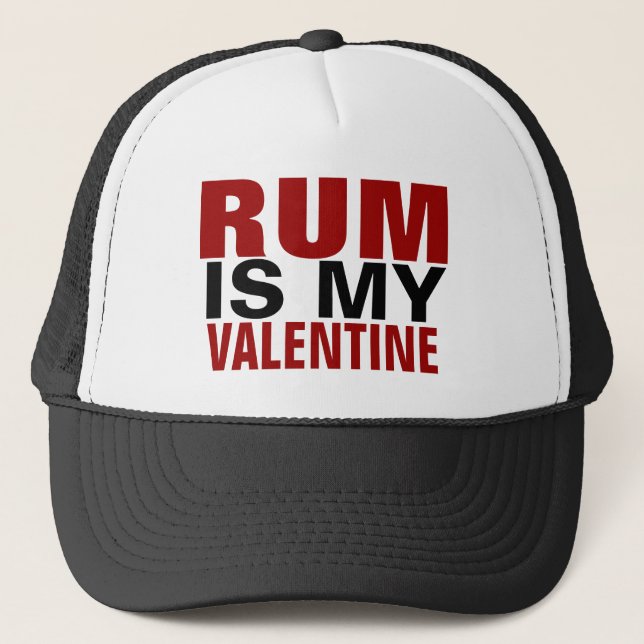 Funny Rum ist mein Valentine | Valentinstag Truckerkappe (Vorderseite)