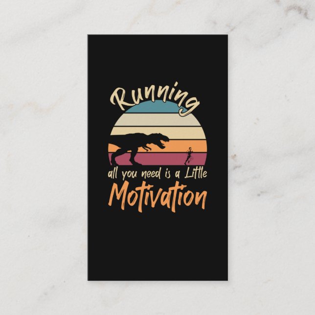 Funny Running Motivation Dinosaur Joke Visitenkarte (Vorderseite)