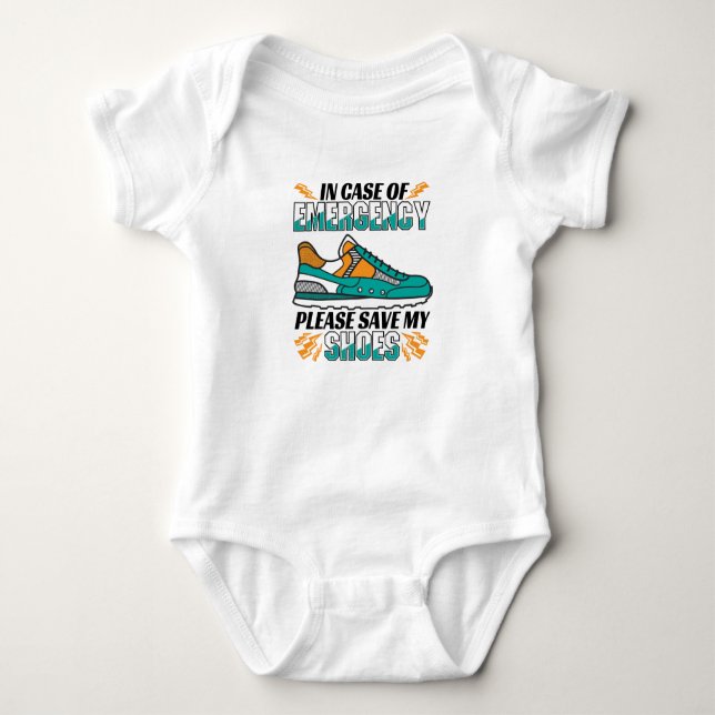 Funny Running Quote - Meine Schuhe Rett Baby Strampler (Vorderseite)