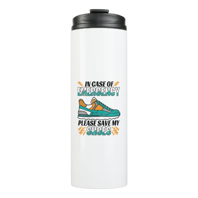 Funny Running Quote - Meine Schuhe Rett Thermosbecher (Vorderseite)