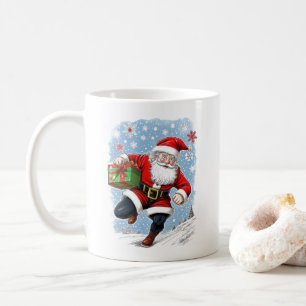 Funny Running Santa Claus Kaffeetasse