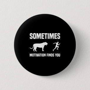 Funny Running Shirt Sport Runner Tiger Motivation Button