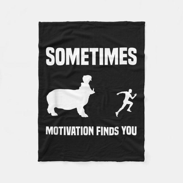 Funny Running Shirt Sportläufer Hippo Motivation Fleecedecke (Vorderseite)