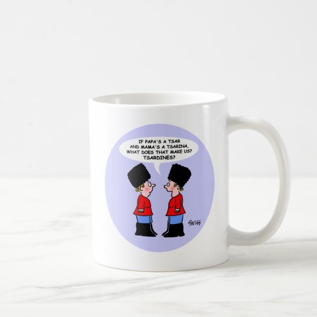 Funny Russian Tsars Kids Cartoon für Geschichte Kaffeetasse (Rechts)