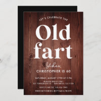 Funny Rustic Holz Alte Furz jedes Alters Geburtsta