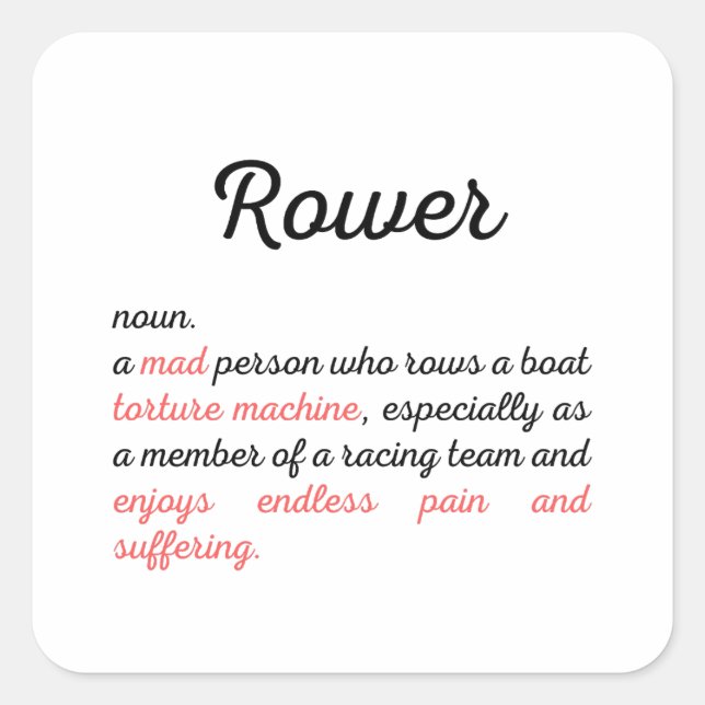 Funny Ruwing Definition Quadratischer Aufkleber (Vorderseite)
