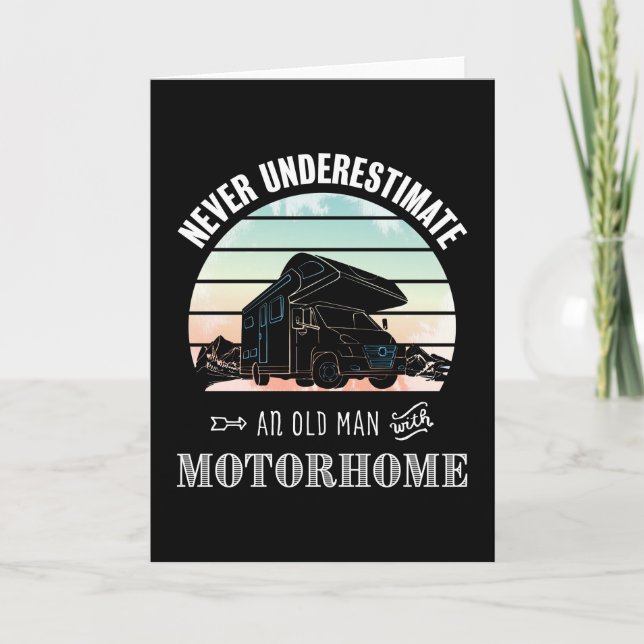 Funny RV Owner Gift - Mann mit Motorhome Karte (Vorderseite)