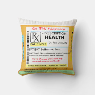 Funny RX-Rezept für Gesundheit Kissen