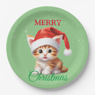 Funny Safari Tiere Cat Weihnachtskostüm Pappteller
