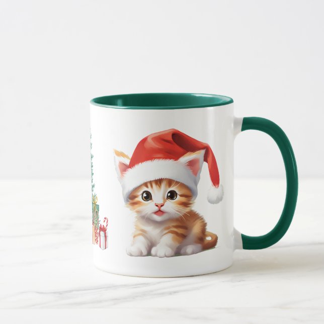 Funny Safari Tiere Cat Weihnachtskostüm Tasse (Rechts)