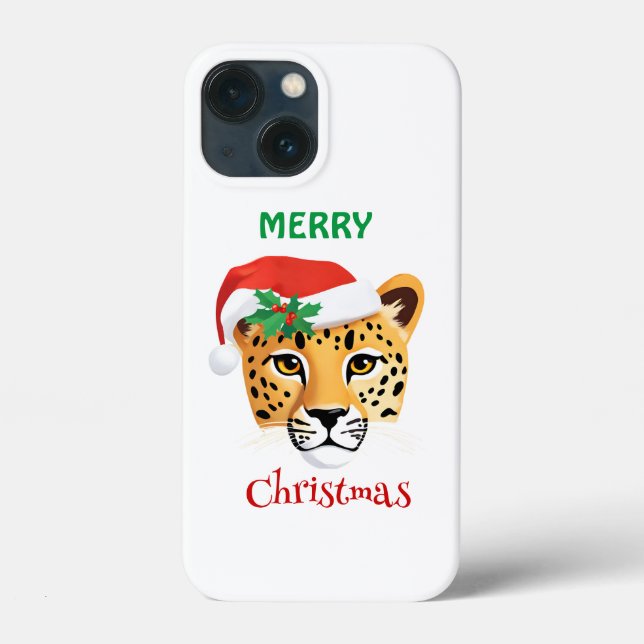 Funny Safari Tiere Cheetah Leopard Santa Xmas Case-Mate iPhone Hülle (Rückseite)