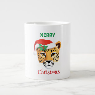 Funny Safari Tiere Cheetah Leopard Santa Xmas Jumbo-Tasse