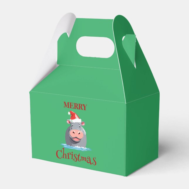 Funny Safari Tiere HIPPO Weihnachtskostüm Geschenkschachtel (Vorderseite)
