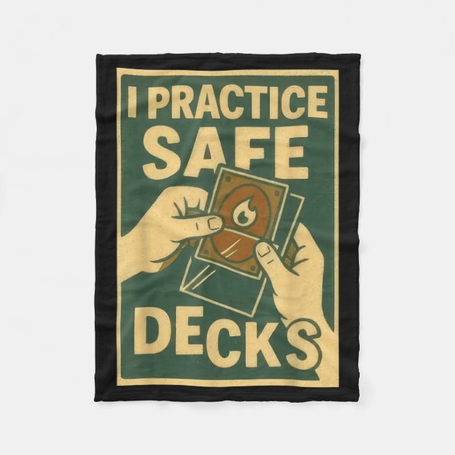 Funny Safe Decks Trading Card Game Pun Humor  Fleecedecke (Vorderseite)