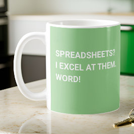 Funny Sage Green Spreadsheet Kaffeetasse