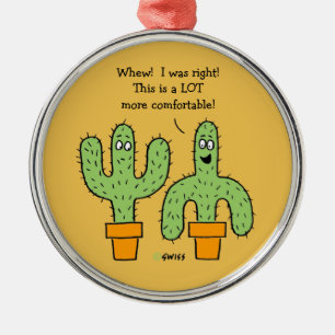 Funny Saguaro Cactus Cartoon Weihnachtsbaum Ornament Aus Metall