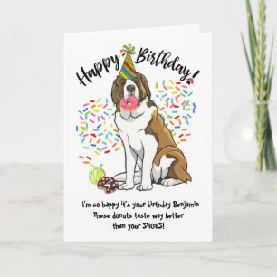Funny Saint Bernard Haustier Hund Geburtstagskarte Einladung