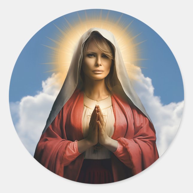Funny Saint Melania Gebet Candle Runder Aufkleber (Vorderseite)