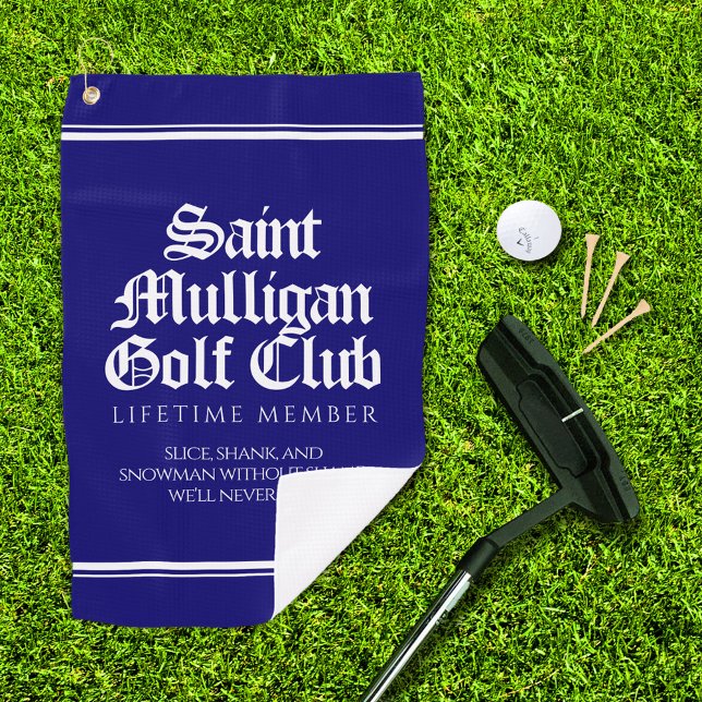 Funny Saint Mulligan Golf Club Lifetime Mitglied Golfhandtuch (Saint Mulligan Golf Club Lifetime Member Golf Towel Cover Photo)