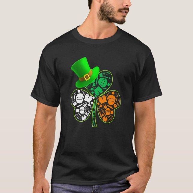 Funny Saint Patrick S Day Welder Kleeblatt Hat Iri T-Shirt (Vorderseite)