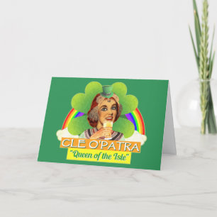 Funny Saint Patrick's Day Cleopatra Pun Irish Karte