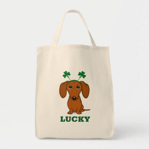 Funny Saint Patrick's Day Hund Kleeblatts Custom Tragetasche