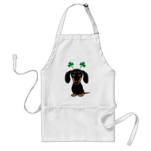 Funny Saint Patrick's Day Hunde Dackel Kleeblatts Schürze